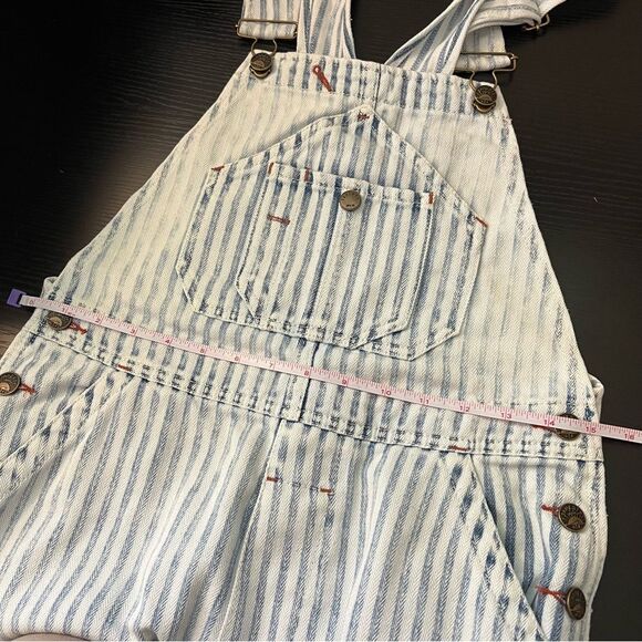 Faherty Topsail Overalls Women’s XS Light Wash Striped Railroad Western Cowgirl - Picture 12 of 14